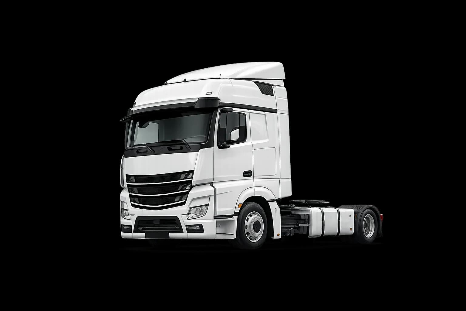 White semi-truck side view