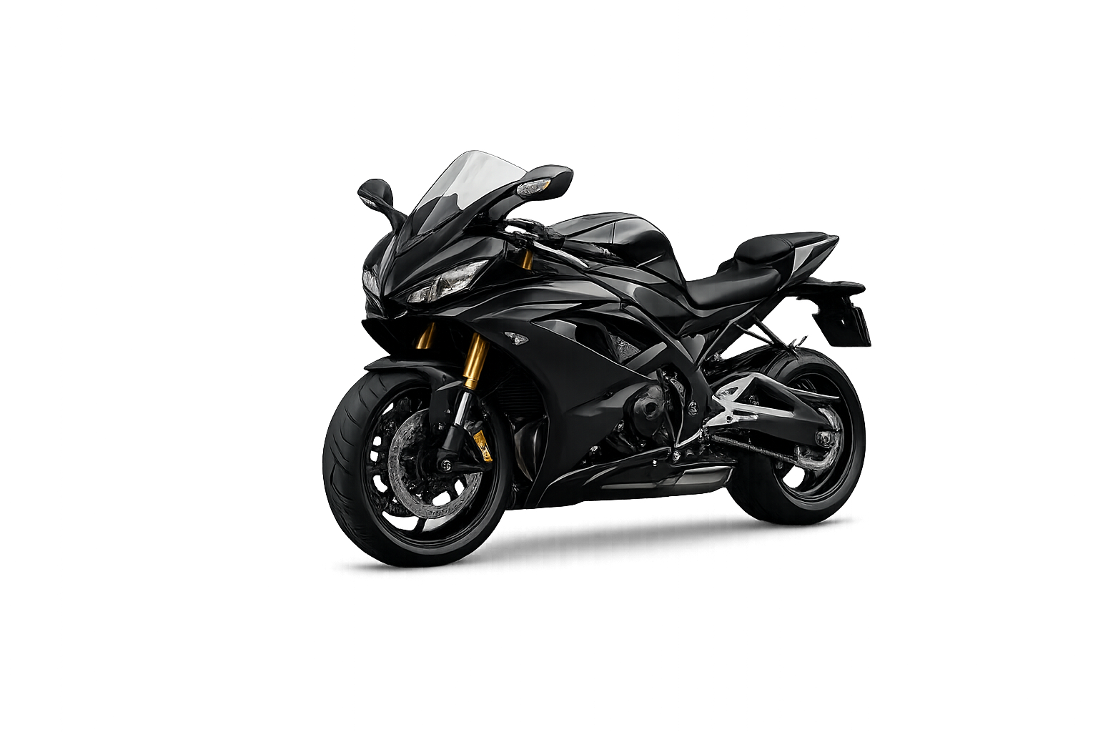 Black sport motorcycle side view