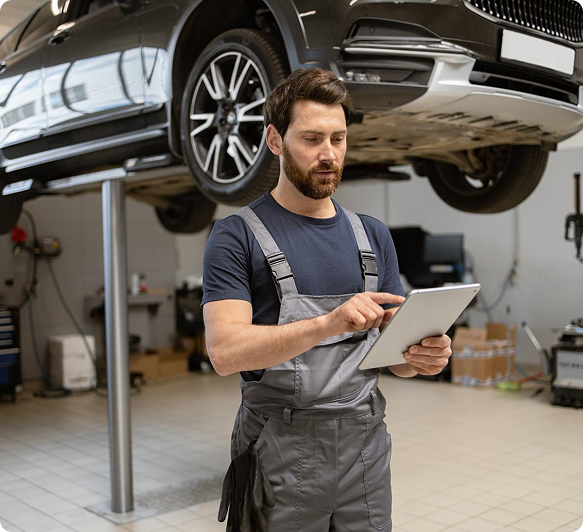 Vehicle inspection in workshop