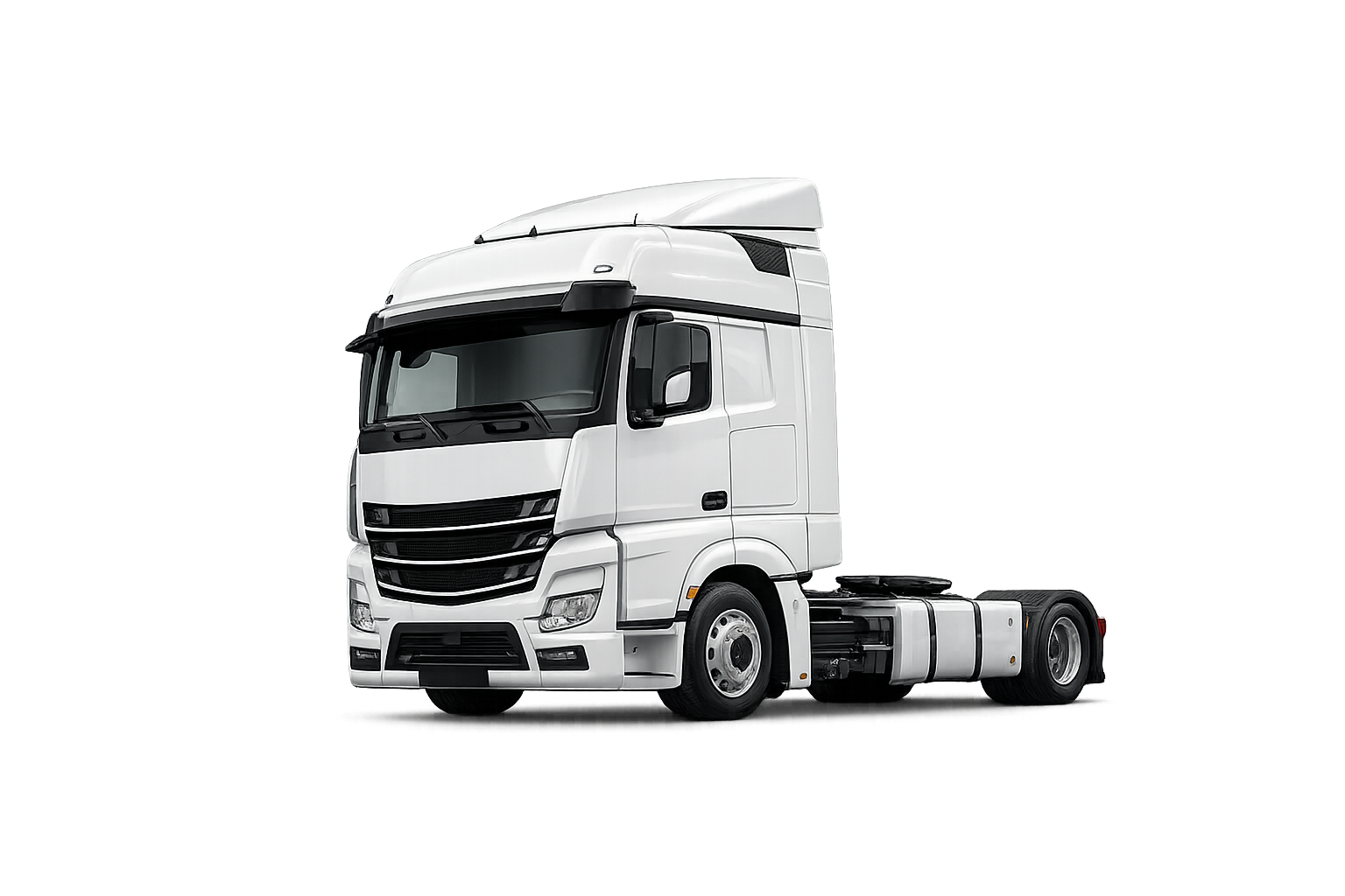 White semi-truck side view